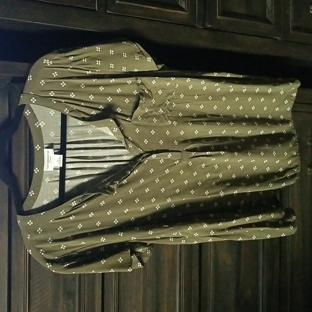 Liz Claiborne Size 3X Olive Green Top